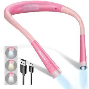 LED Neck Reading Light,Book Light for Reading in Bed,3Colors,6 Brightness Levels